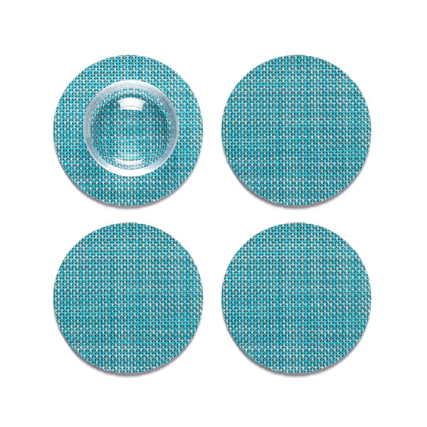 Coaster Mini Basketweave Turquoise - Bodega Nantucket