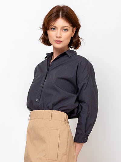 Zoe Japanese Poplin Shirt, Slate