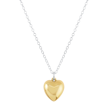 16" Necklace Mixed Metal Love Plush Gold Charm - Bodega Nantucket