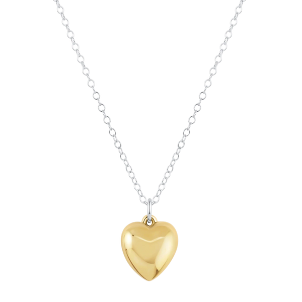 16" Necklace Mixed Metal Love Plush Gold Charm - Bodega Nantucket
