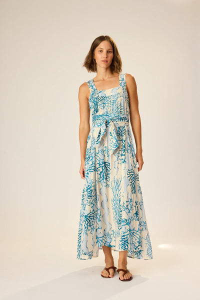 Jasmine Dress Coral Wave Peach - Bodega Nantucket