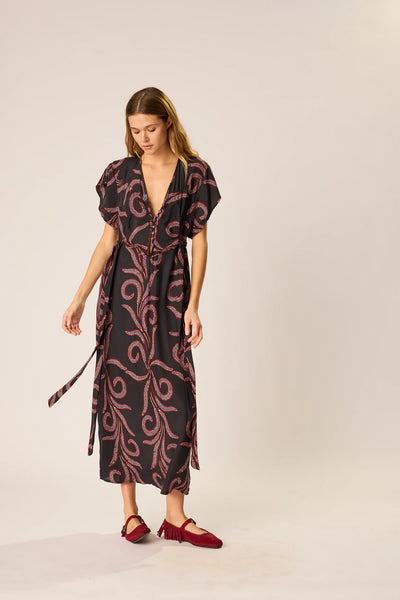 Monica Dress Feather Black - Bodega Nantucket