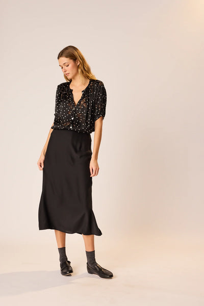 Anita Skirt Black Silk - Bodega Nantucket