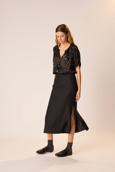 Anita Skirt Black Silk - Bodega Nantucket