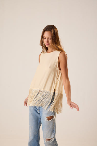 Jessie Top Cream Fringe