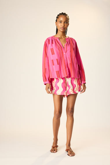 Tolan Shirt Silk Sea Glass Pink - Bodega Nantucket