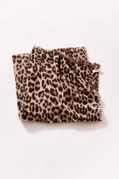 Cashmere Felted Stole in Leopard - Bodega Nantucket