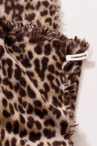 Cashmere Felted Stole in Leopard - Bodega Nantucket