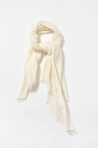 Cashmere Felted Stole in Cloud Dancer - Bodega Nantucket