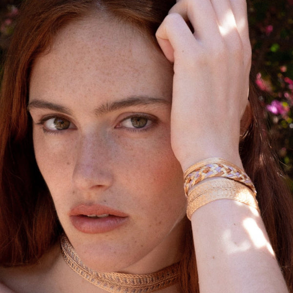 Double U Bracelet Gold Amber - Bodega Nantucket