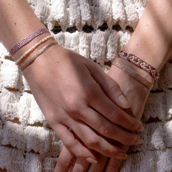 Double U Bracelet Rose Gold Grape Pink - Bodega Nantucket