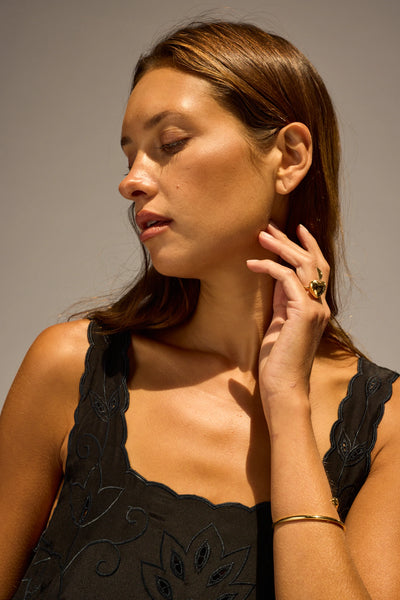 Nadia Dress Black Silk - Bodega Nantucket