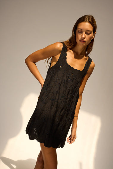 Nadia Dress Black Silk - Bodega Nantucket