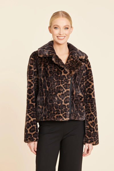 Faux Fur Leopard Moto