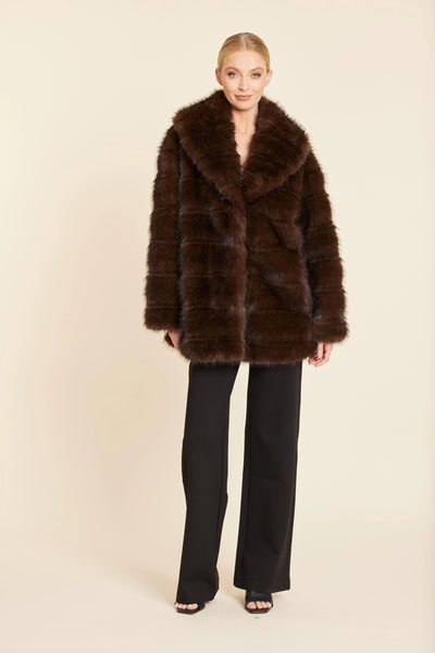 Faux Mink Brown Coat