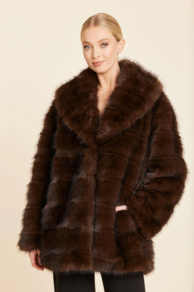 Faux Mink Brown Coat