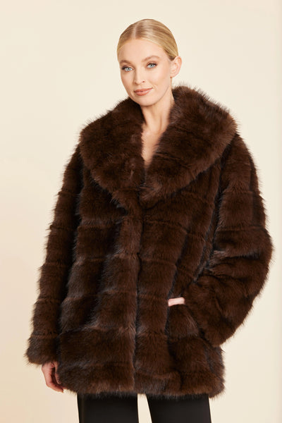 Faux Mink Brown Coat