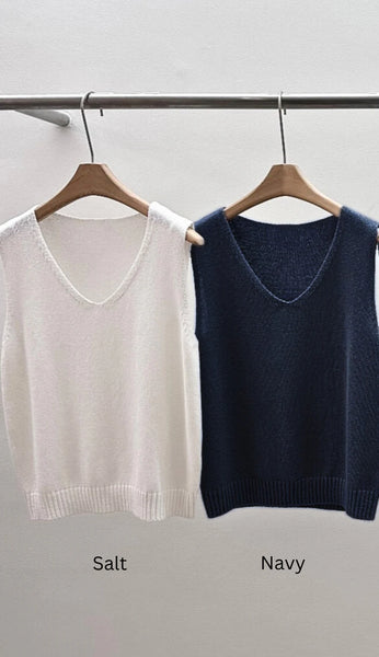 V-Neck Sweater Tank - Bodega Nantucket