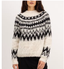 ANDIE Hand Knitted Sweater - White & Black