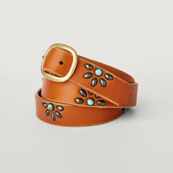 Classic Character Half Daisy Studding with Turquoise Tan - Bodega Nantucket