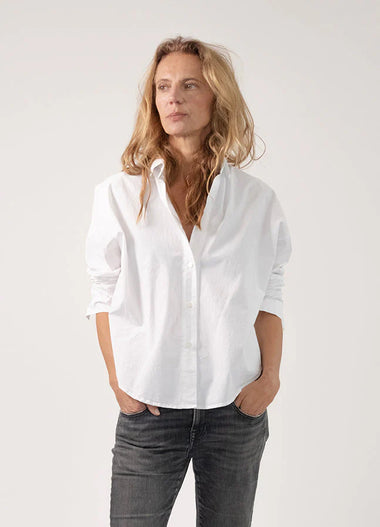 Zoe Japanese Poplin Shirt, White