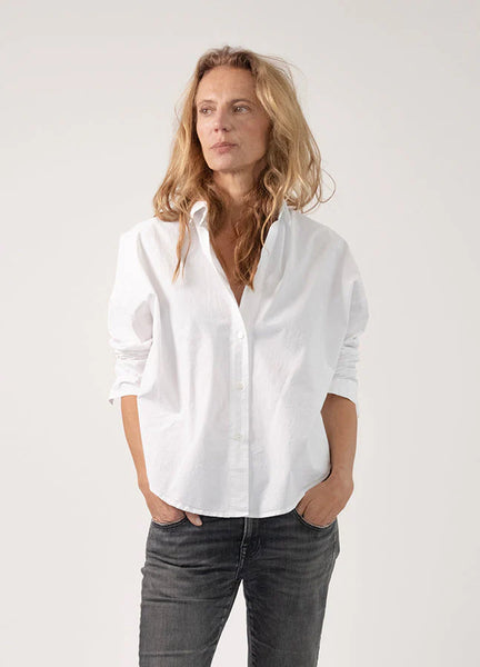 Zoe Japanese Poplin Shirt, White