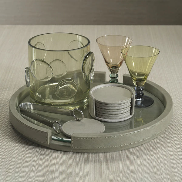 Leather Coasters Gray - Bodega Nantucket