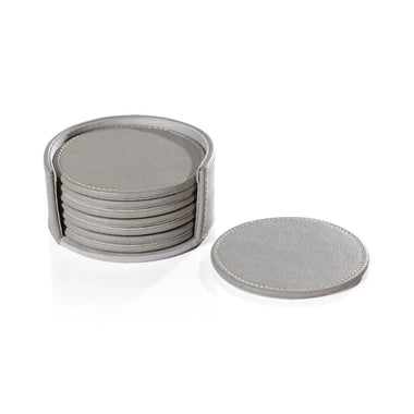 Leather Coasters Gray - Bodega Nantucket