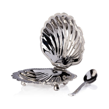 Shell Lidded Bowl w/Spoon