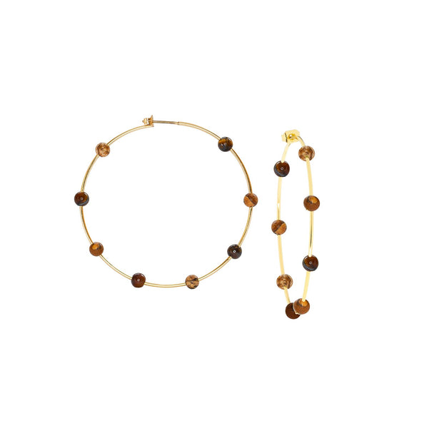 Thin hoop with gemstones