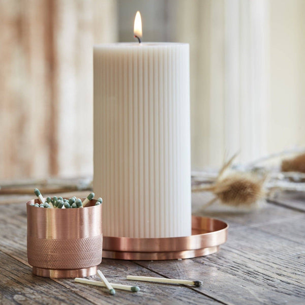 Fancy Ribbed Pillar Candles