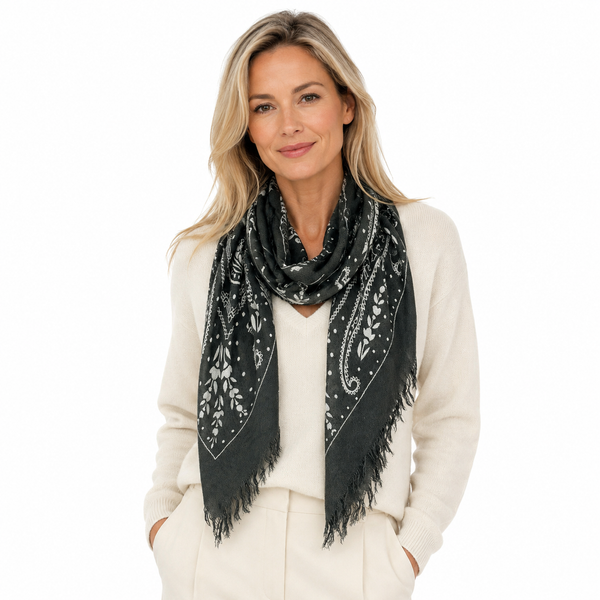 Cashmere Paisley Scarf - Bodega Nantucket