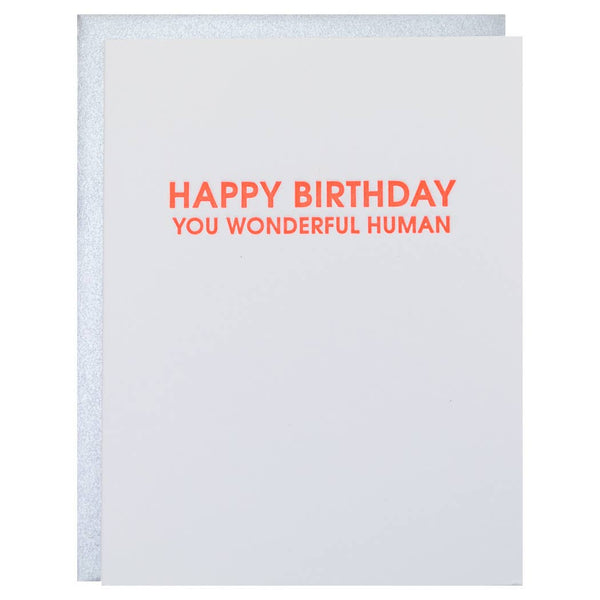 Wonderful Human Birthday Letterpress Birthday Greeting Card - Bodega Nantucket