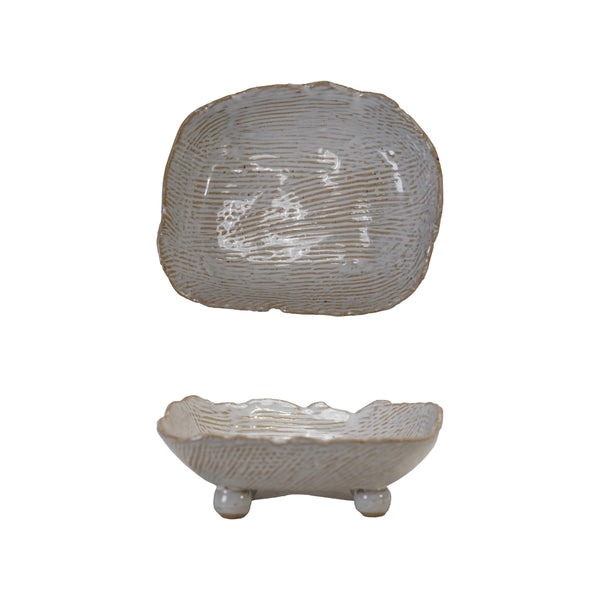 Stoneware Organic Shaped Footed Dish - Bodega Nantucket