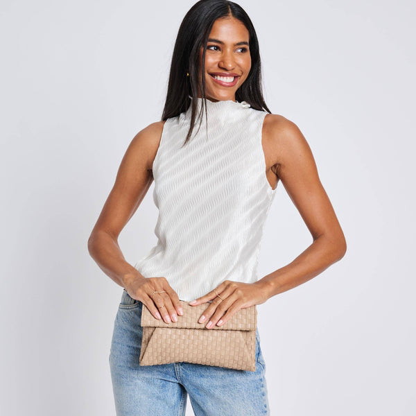 Priscilla Woven Clutch Nude - Bodega Nantucket