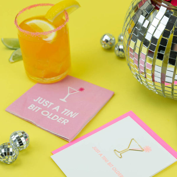 Just a Tini Bit Older - Paper Clip Letterpress Card - Bodega Nantucket