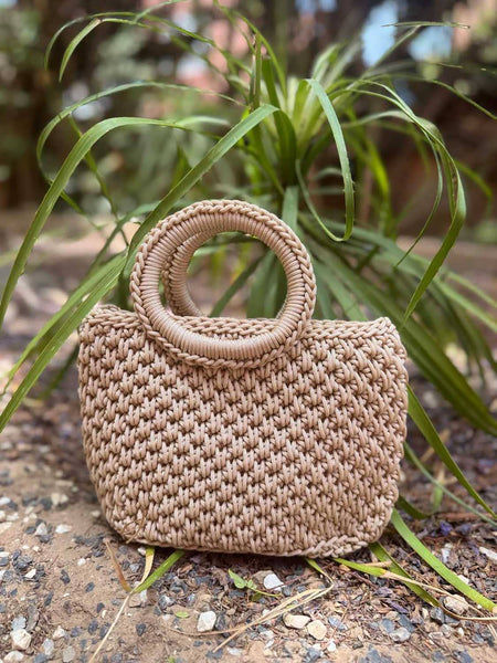 Small Crochet Tote with Round Handle