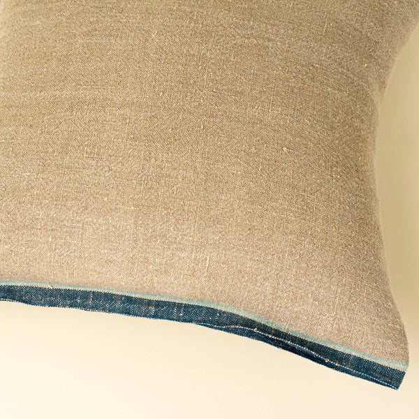 20x20 Selvage Linen Pillow, Denim - Bodega Nantucket