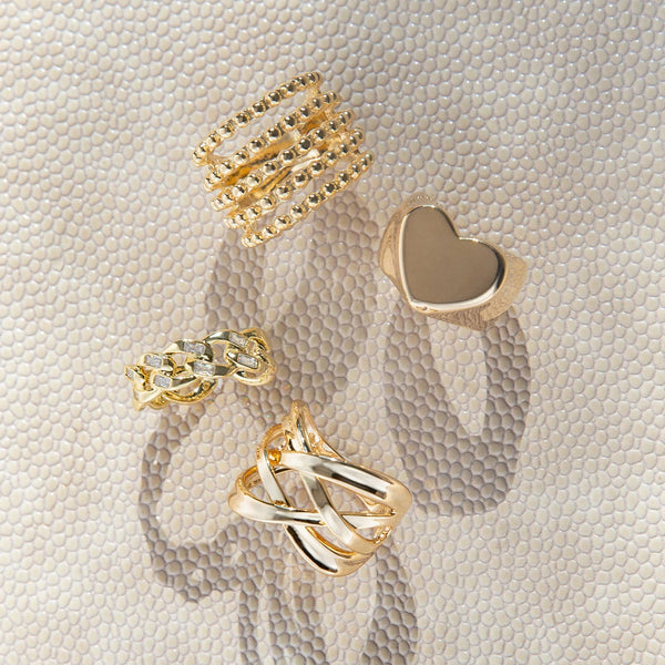 Gold plated heart signet ring