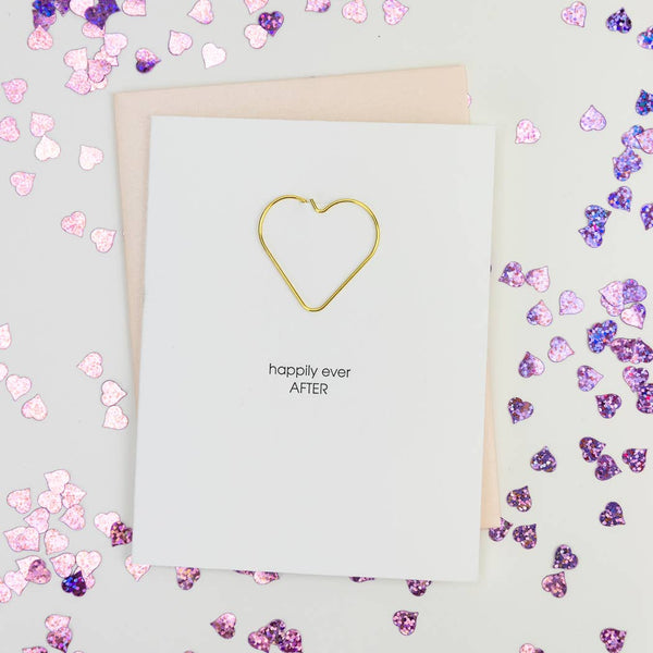 Happily Ever After Heart Paper Clip Greeting Card - Bodega Nantucket