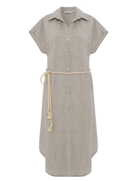 Zaya Shirt Dress - Gray - Bodega Nantucket