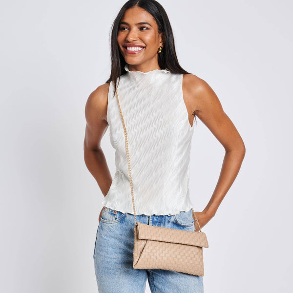 Priscilla Woven Clutch Nude - Bodega Nantucket