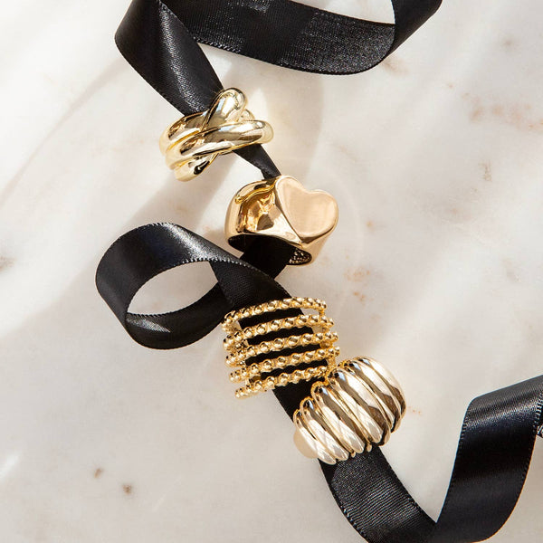 Gold plated heart signet ring