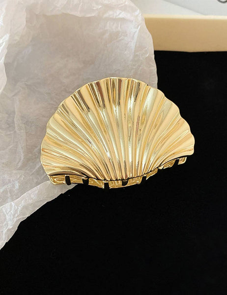 Vintage Gold Seashell Hair Claw Clip MK2ZCM6W6HCP638