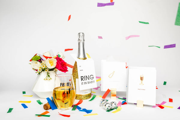 This Calls for Bubbly Paper Clip Letterpress Greeting Card - Bodega Nantucket