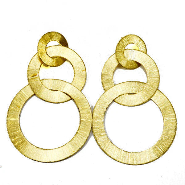 Tri-Circle Brushed Earring - Bodega Nantucket