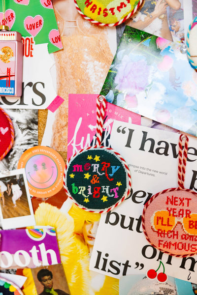 Needlepoint Ornament - Merry & Bright - Bodega Nantucket