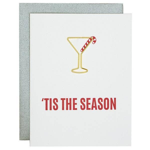 Tis the Season - Christmas Card with Martini Paper Clip - Bodega Nantucket