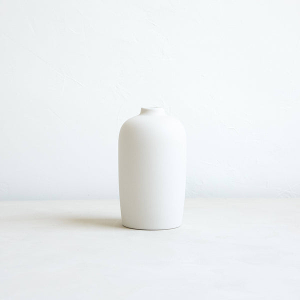Ceramic Blossom Vase, Matte White