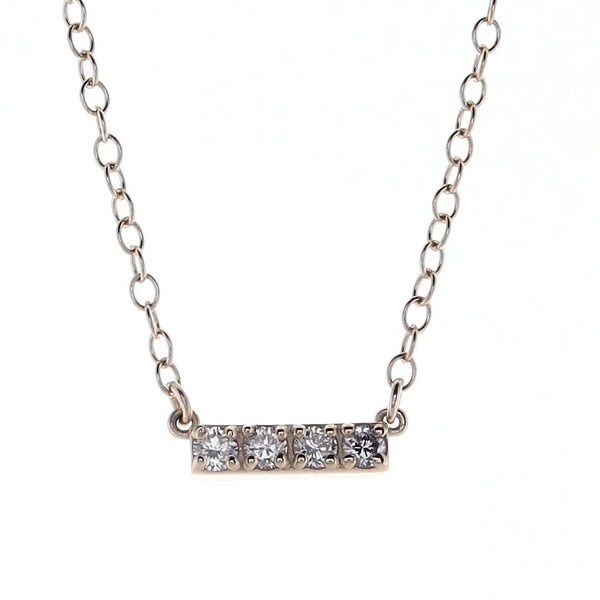 14kt Gold and 4 Diamond Bar Necklace - Bodega Nantucket